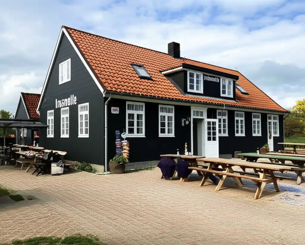 Krusmølle 1 Krusmølle: Traditionel dansk vindmølle i malerisk landskab