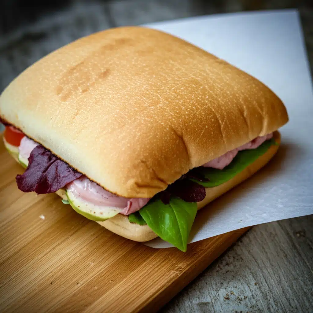 Panino 1 Lækker panino med skinke, ost og friske grøntsager