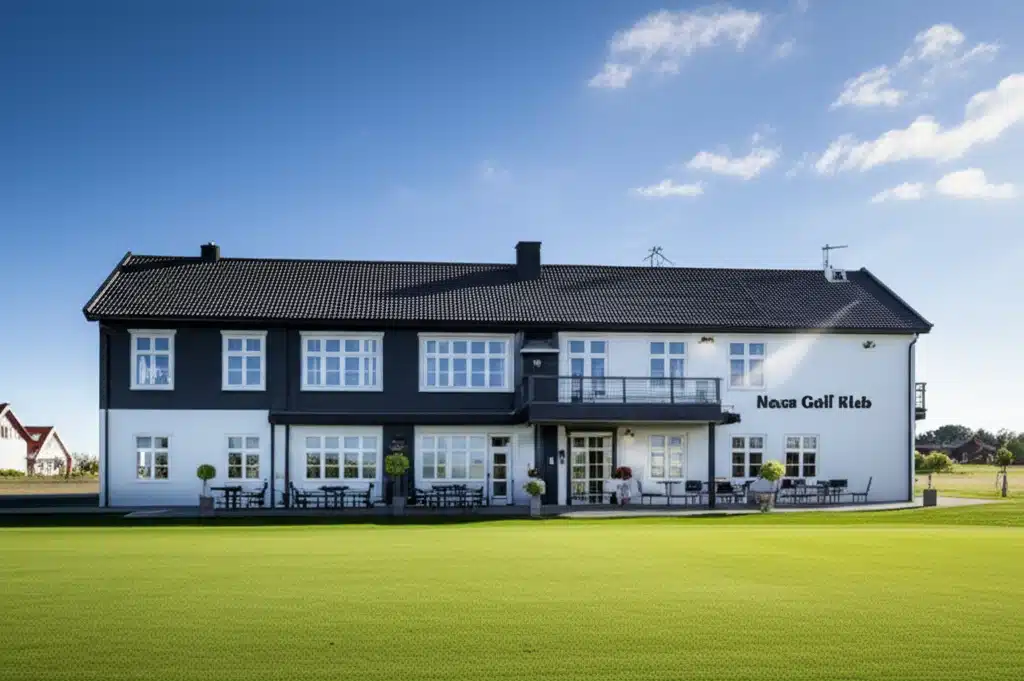 Nexø Golf Klub 1 Nexø Golf Klub: Udsigt over banen og klubhuset
