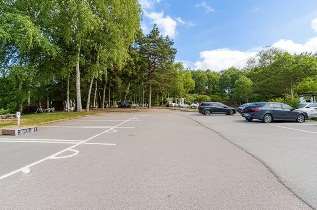 P-plads - Ekkodalen 1 P-plads i Ekkodalen: Billeder af den smukke parkeringsplads