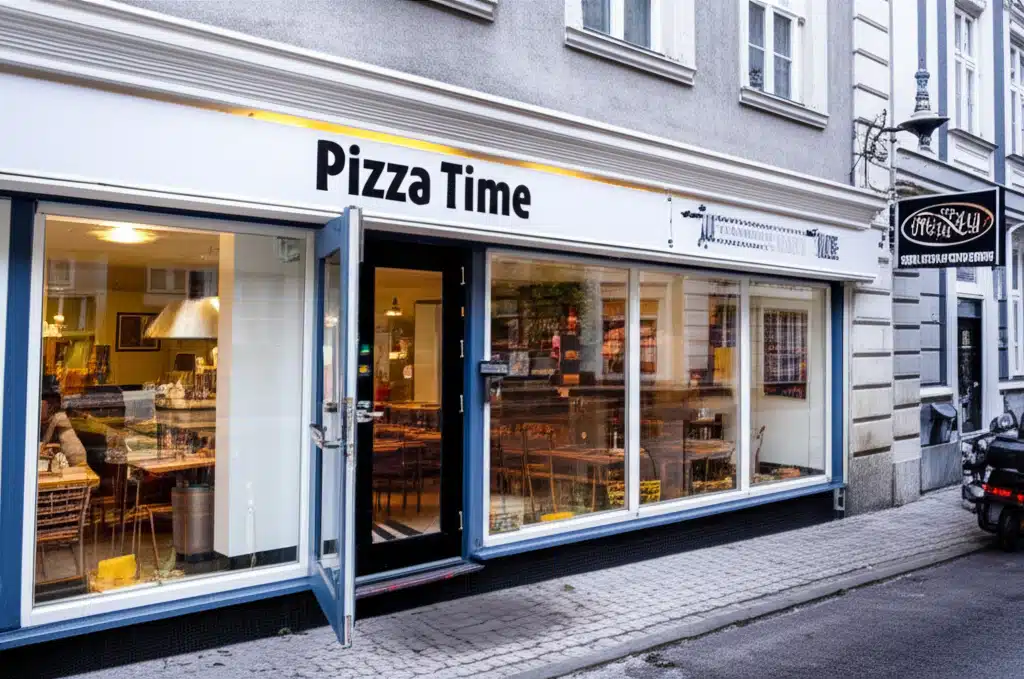 Pizza Time 1 Pizza Time: Lækker, varm og sprød pizza klar til servering