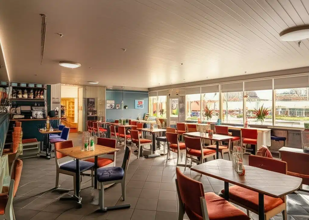 Rækker Mølle Hallens Cafeteria 1 Rækker Mølle Hallens Cafeteria: En hyggelig pause i historiske omgivelser