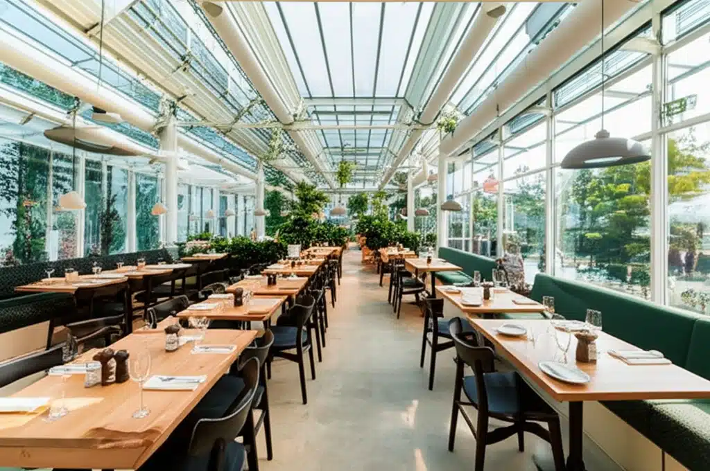 Restaurant Greenhouse 1 Restaurant Greenhouse: Bæredygtig Spisestue med Friske Planter