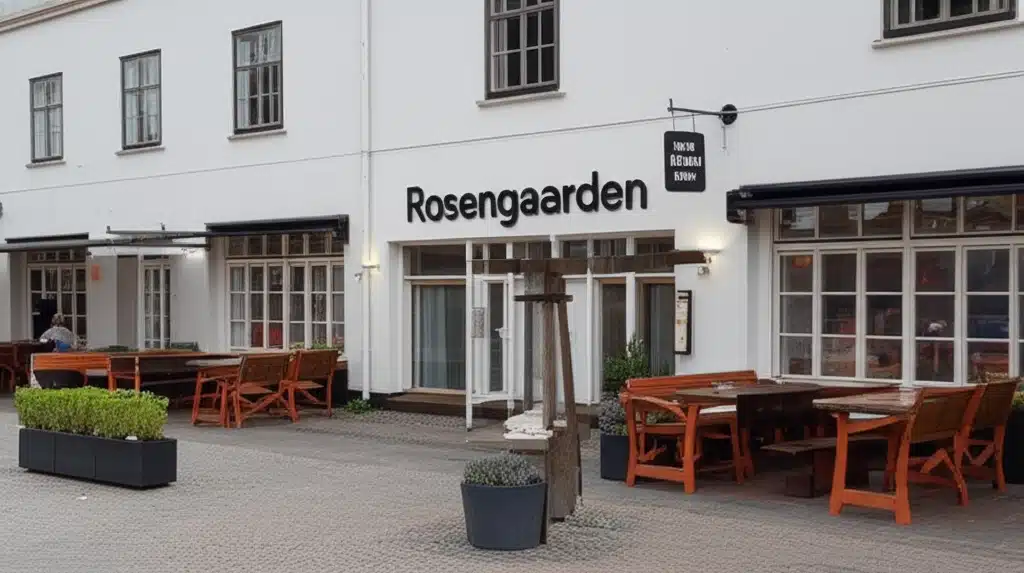 Rosengaarden 1 Rosengaarden: En blomstrende oase med farverige roser og duft.