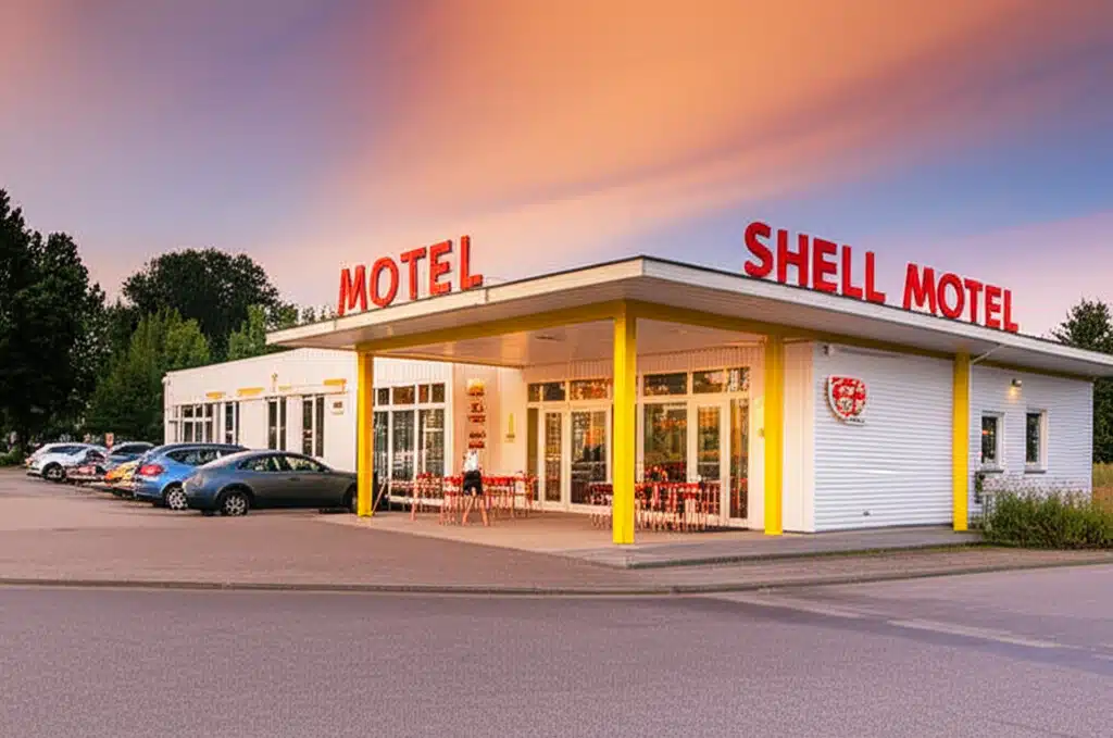 Shell Motel 1 Shell Motel: Unik overnatningsoplevelse med retro charm og komfort