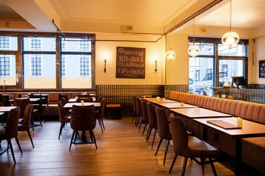 Resturant indelukket 1 Udforsk det indelukket restaurant miljø med vores billeder