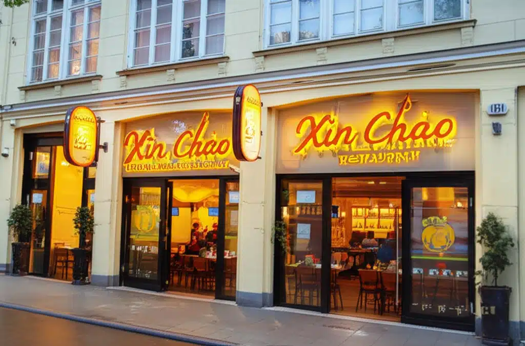 Xin Chào Vietnamese Restaurant 1 Xin Chào vietnamesisk restaurant servering med ris og kød